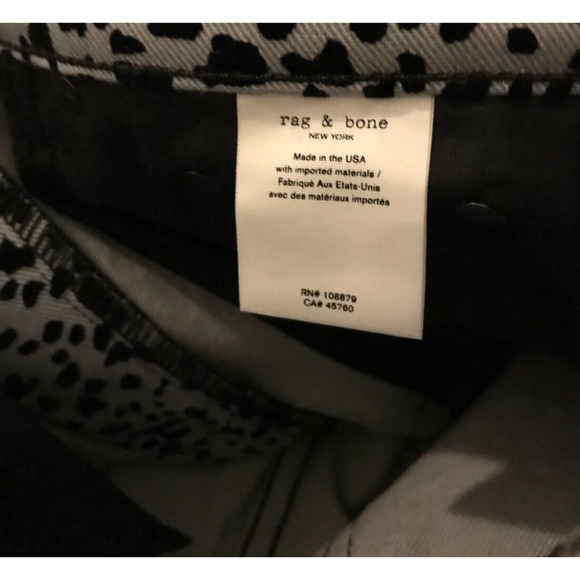 Rag & Bone Hana High-Rise Slim Fit Cropped Boot Gray Cheetah Jeans - 24 - NWT - Picture 10 of 16